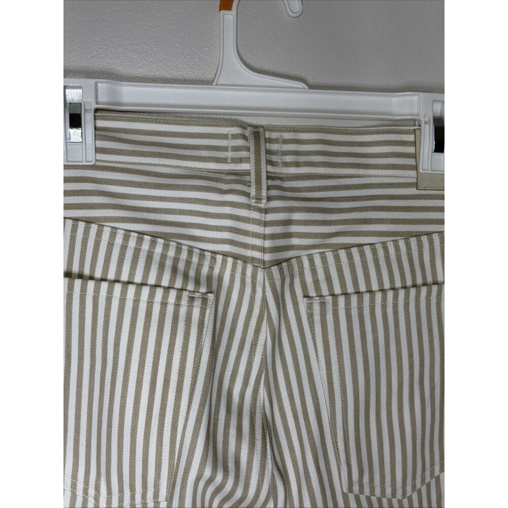 Citizens of Humanity Horseshoe Stripe Barrel Jeans Womens 27 Khaki Wide Leg READ - Picture 4 of 16